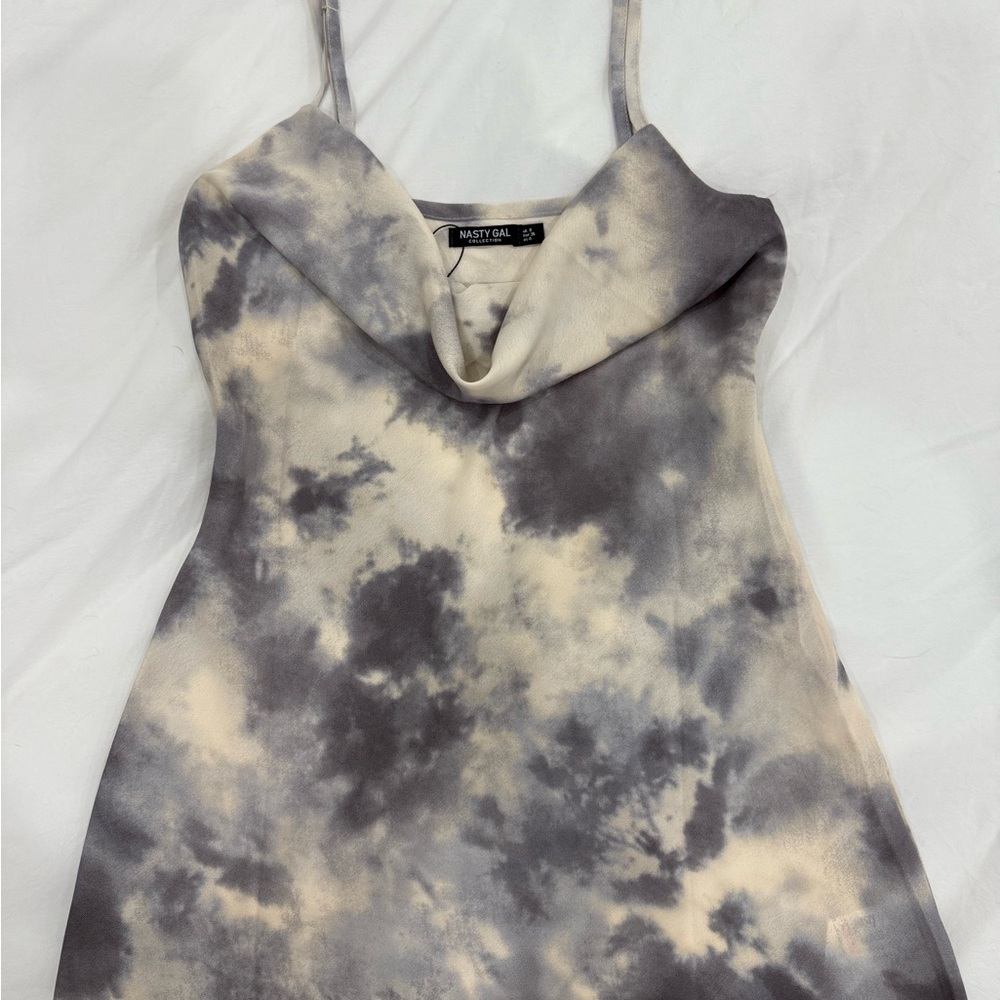 Tie-Dye Cowl Neck Dress